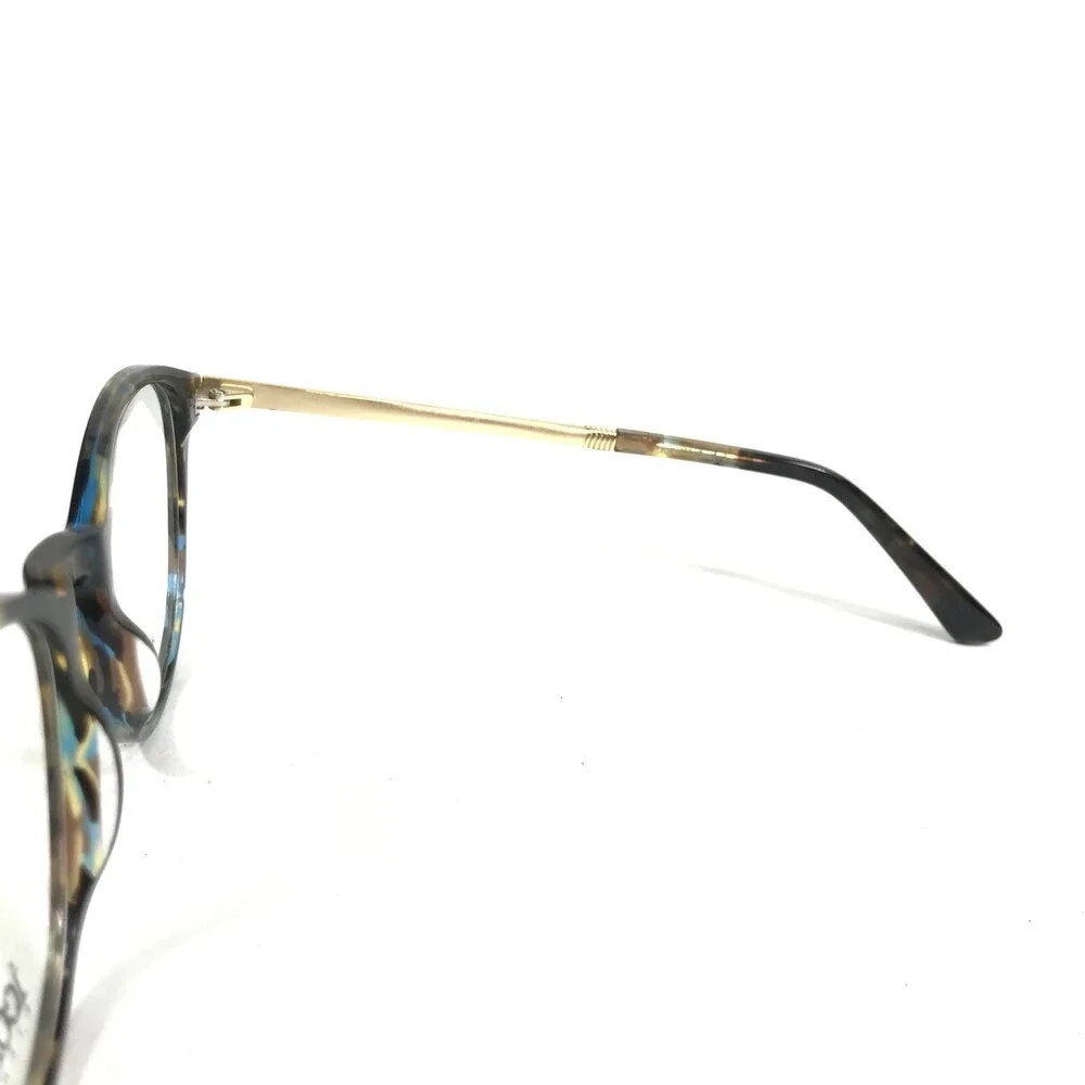 Iconik Eyeglasses Frames Ashley C2 Brown Blue Tortoise Gold Round 49-18-147